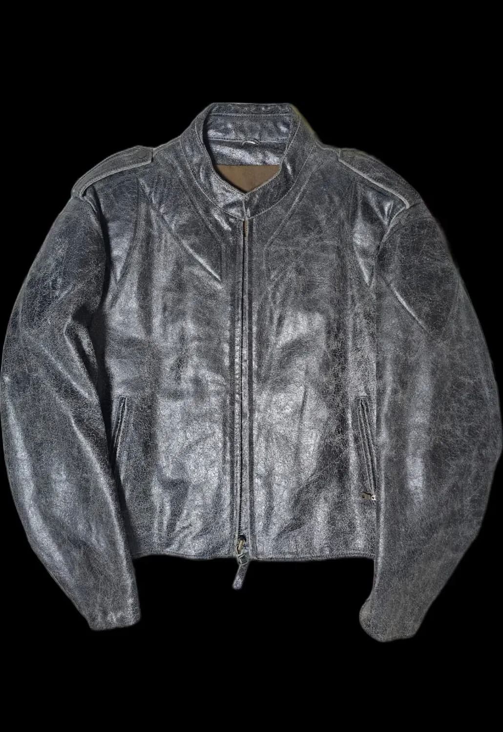 모터사이클 크랙 가죽 자켓 XL 상품이미지1