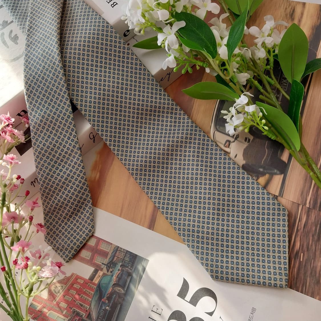 듀퐁 코튼&실크 그레이 패턴 넥타이 8.5cm A+등급 K1668
 상품이미지4