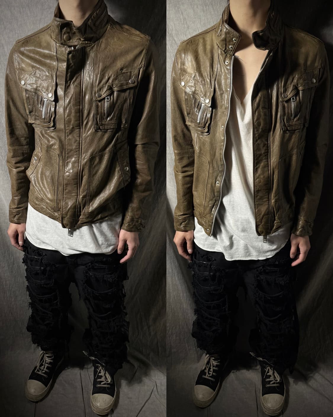 Vintage Lambskin Military Rider Jacket   상품이미지1