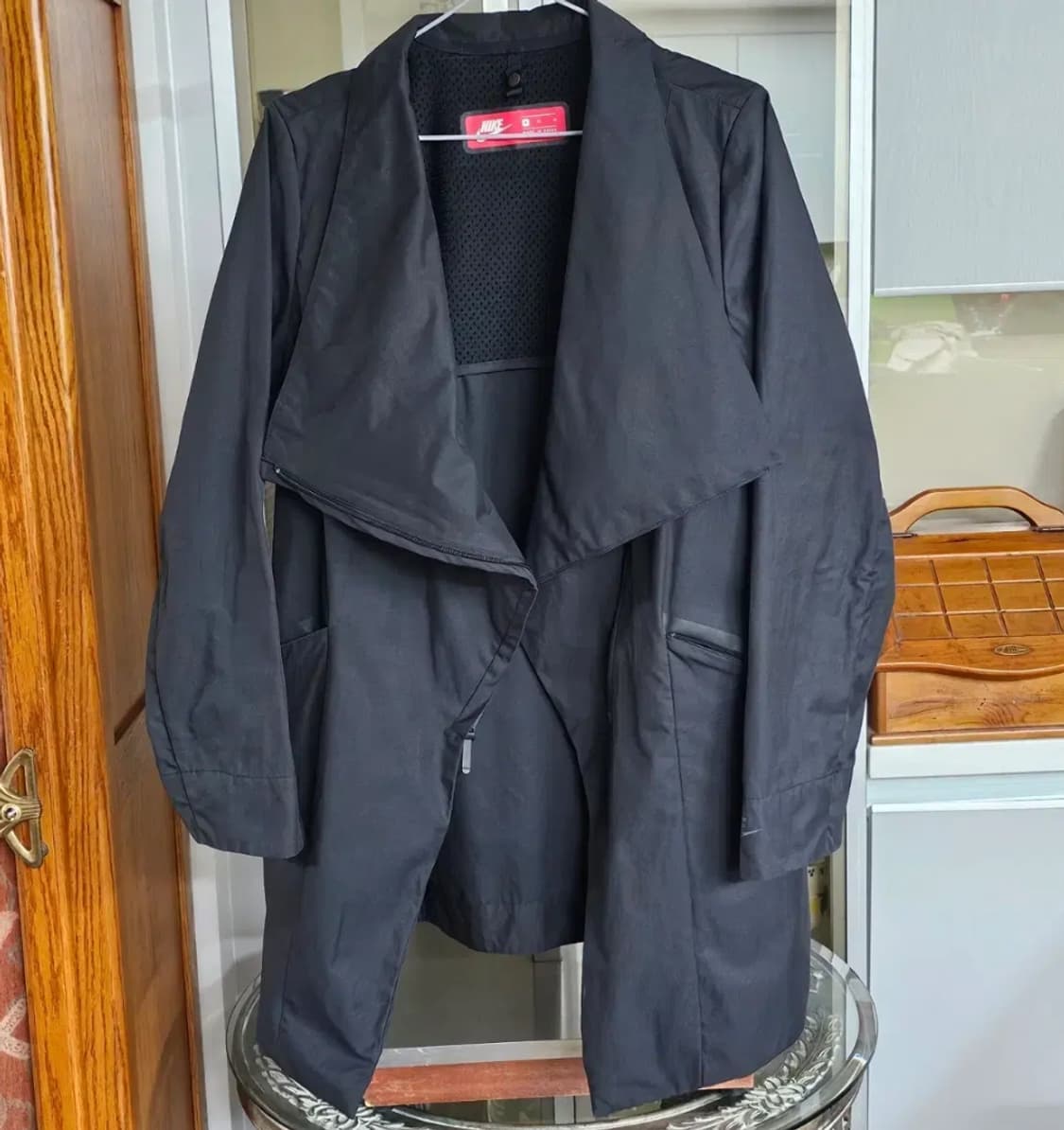 55~66나이키 정품 여성 비대칭 집업 바람막이 롱 재킷 상품이미지1