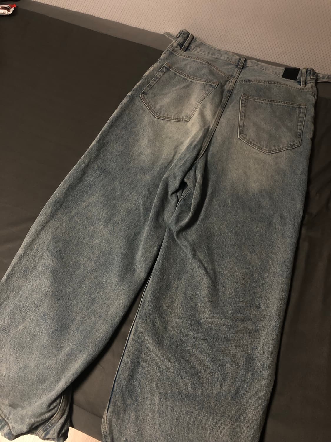 1) 노드 와이드 배기 데님 팬츠 라이트 블루 상품이미지8