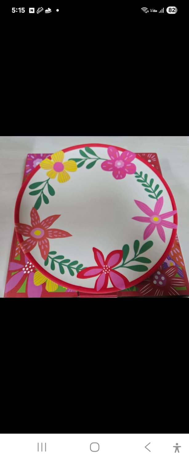 (새제품)수입 플라워 뱀부 플레이트 접시2개 선물기능 상품이미지1