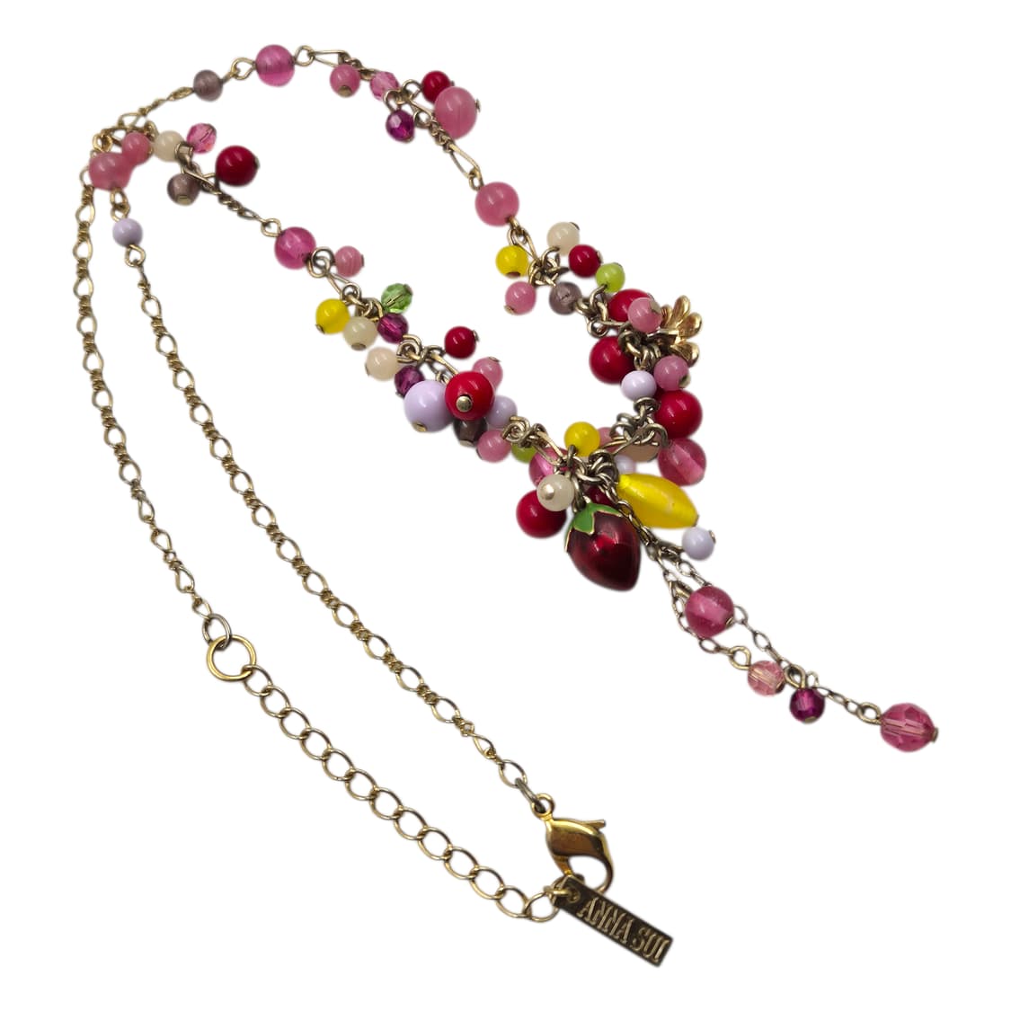 안나수이 비즈 레이어드 딸기 꽃잎 목걸이 상품이미지2