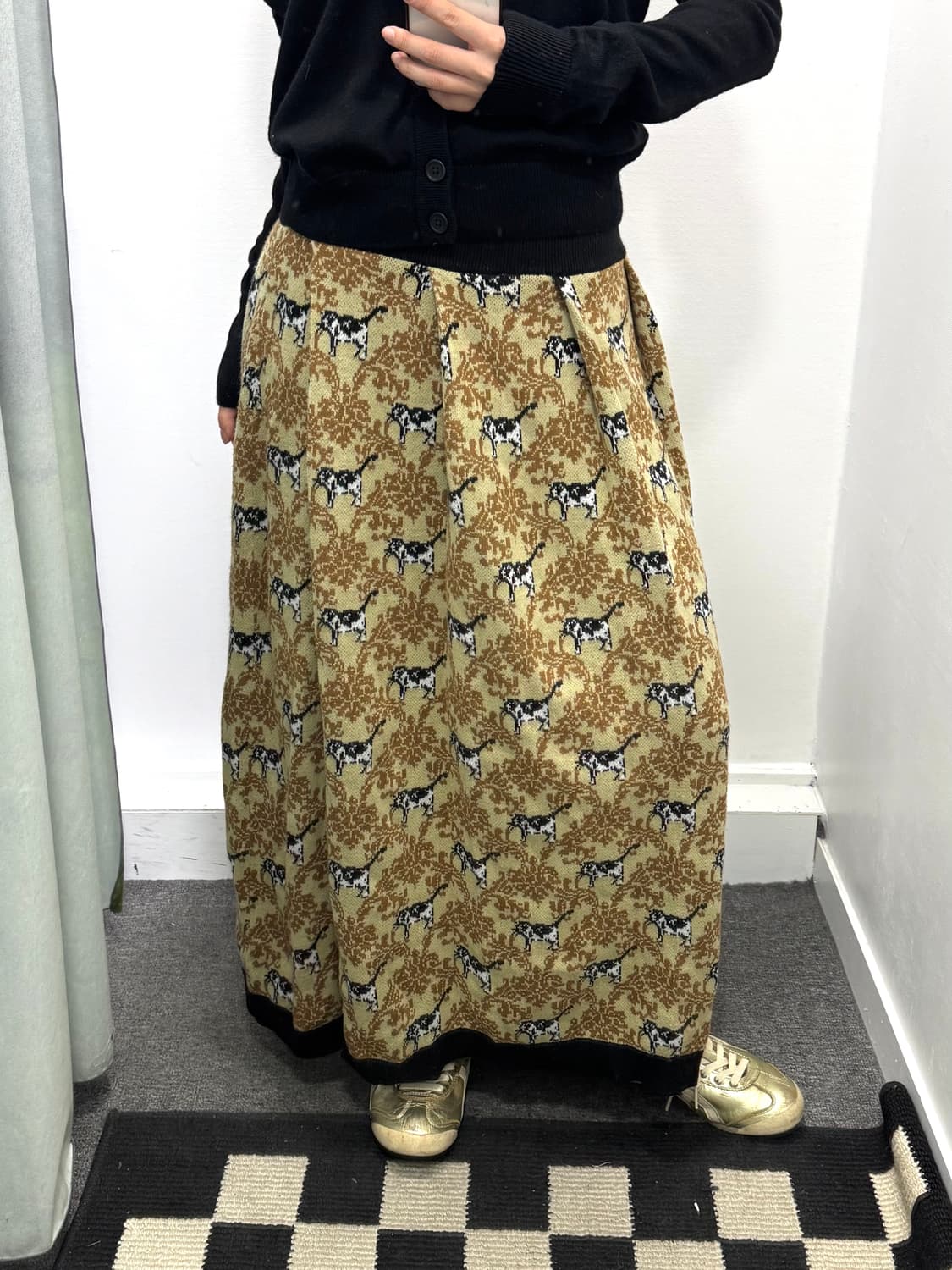 Gu x undercover 애니멀패턴 니트 롱스커트 상품이미지3