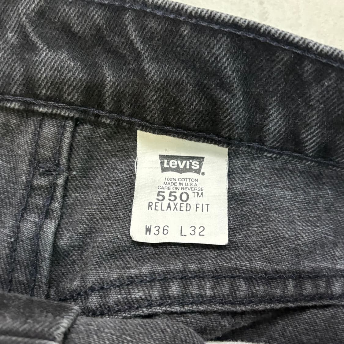 [36/32] 90s USA🇺🇸 리바이스 550 오렌지 탭 블랙 흑청 상품이미지4