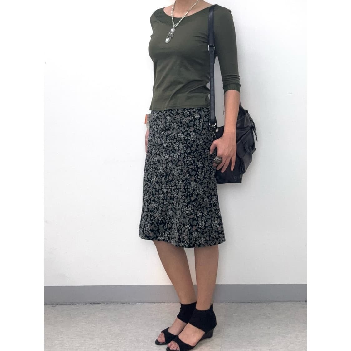 빈티지 카키 반팔 상품이미지3