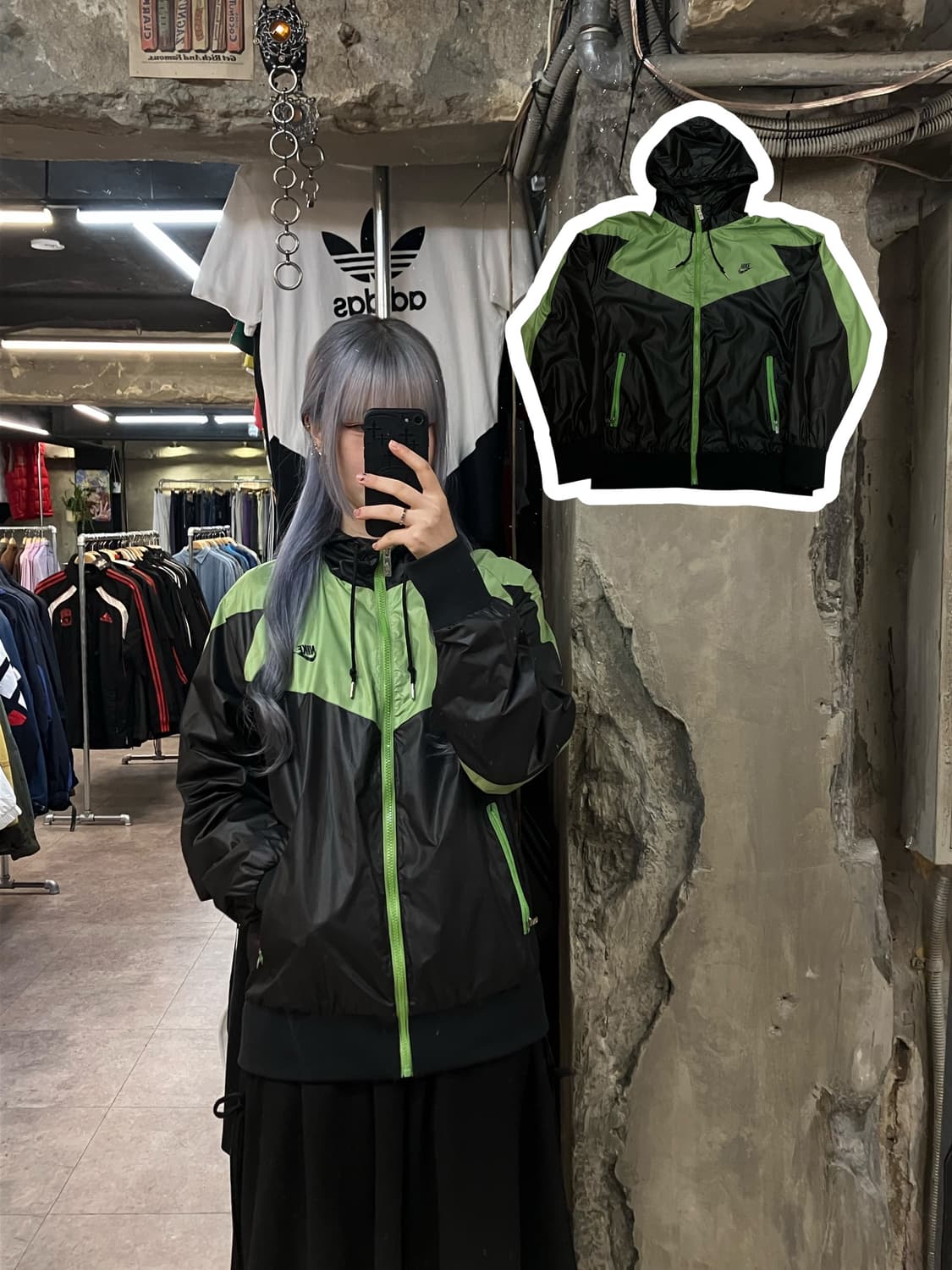 나이키 바람막이 블랙 그린 XXL   #csz2409 상품이미지1