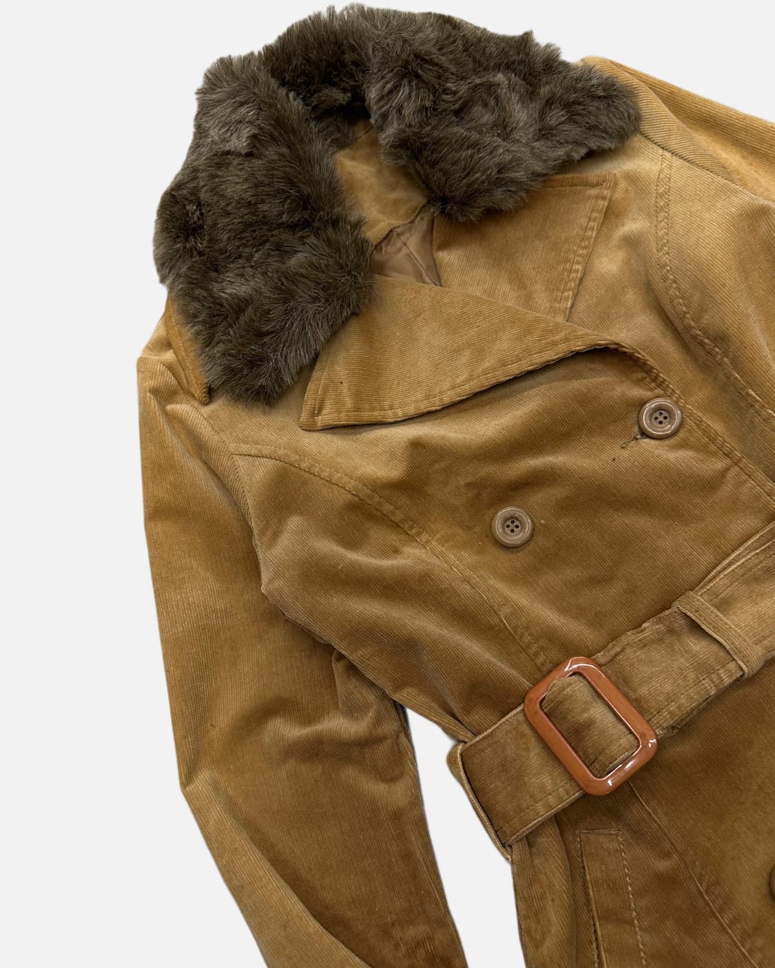 ocher corduroy fur belted jacket 상품이미지2