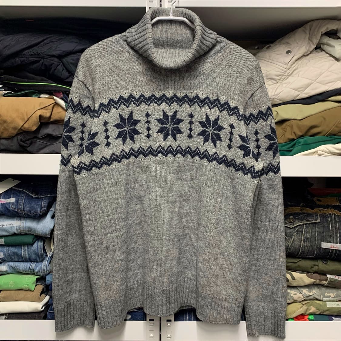 [XL] 에드윈 컬렉션 노르딕 패턴 폴라 니트 상품이미지2