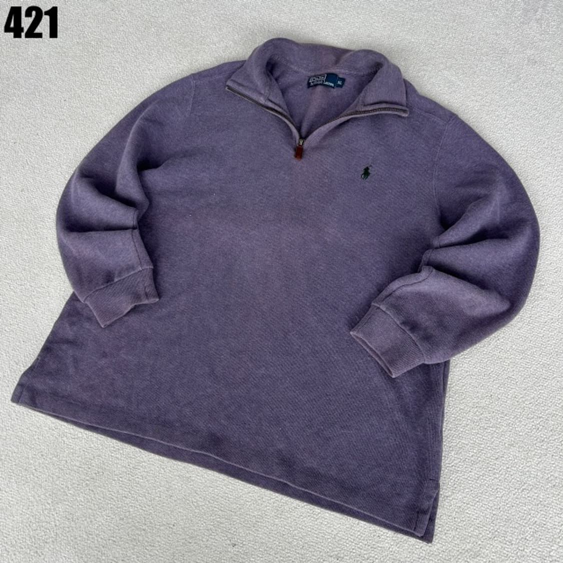 폴로 퍼플 하프집업 맨투맨  상품이미지1