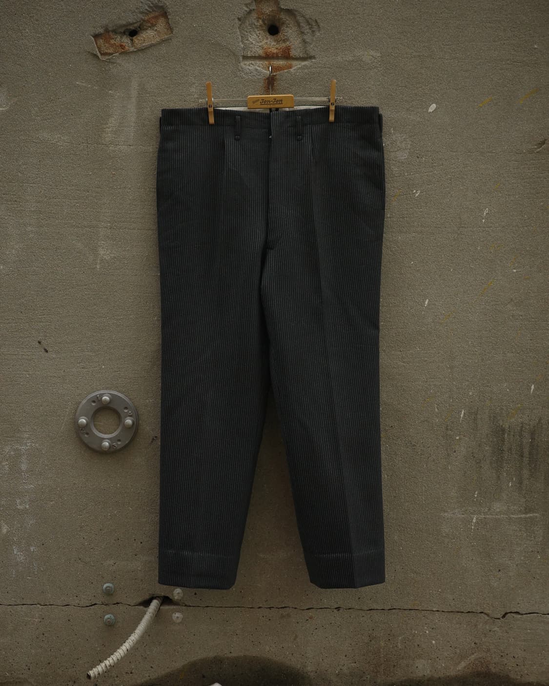 60-70‘s 테일러드 울 스트라이프 슬랙스 상품이미지1