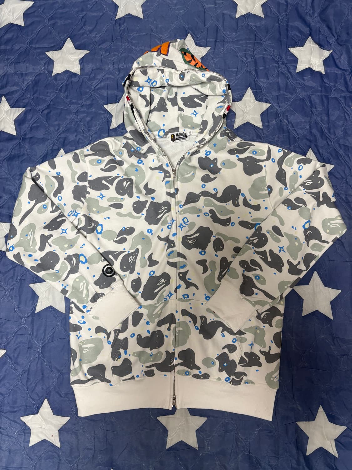 베이프 야광 후드집업 화이트 상품이미지2