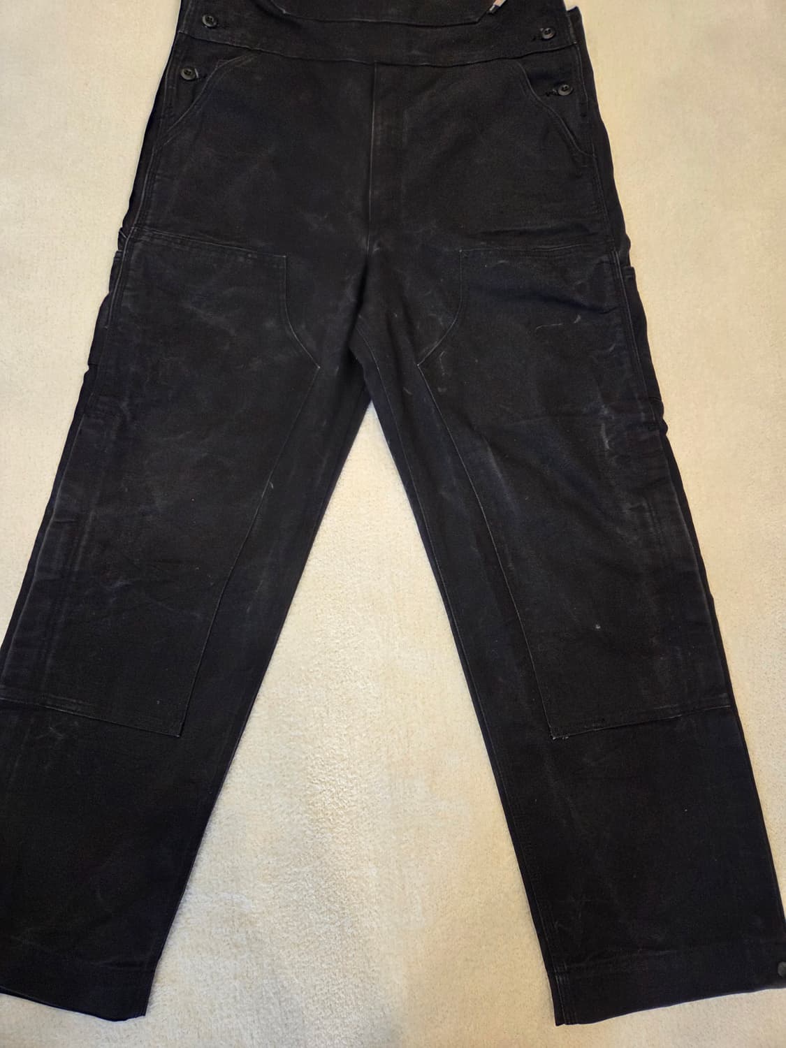 오리지날 칼하트 FR 블랙 더블니 오버롤 real USA 상품이미지5