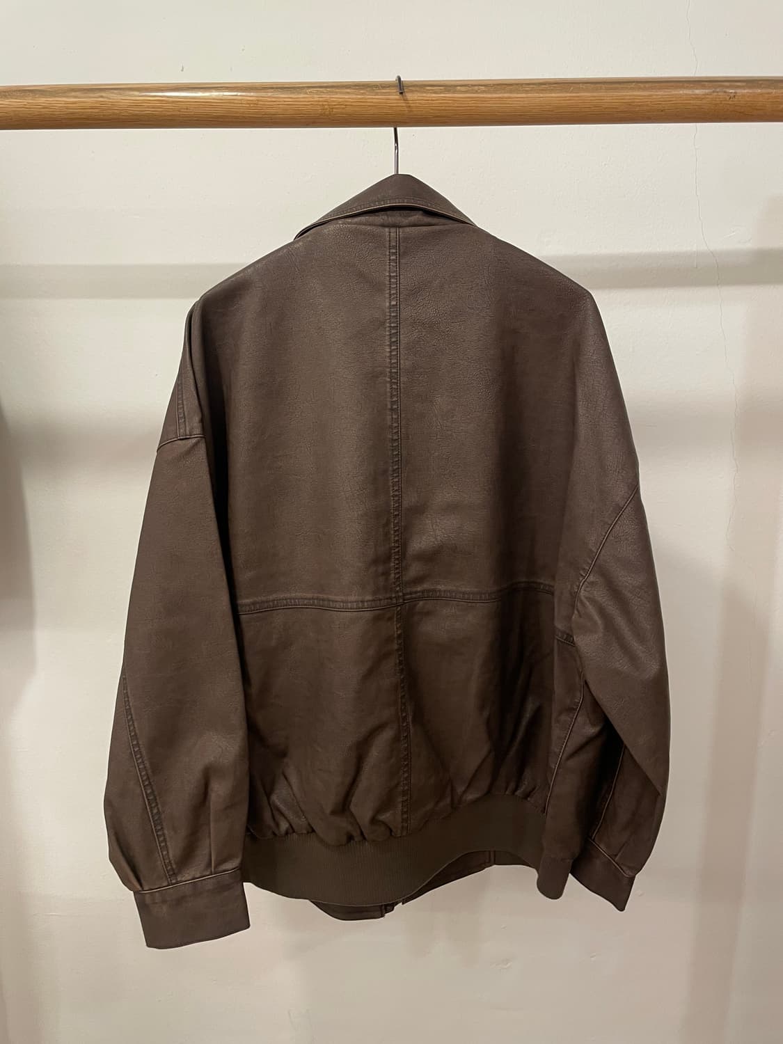 mono mart brown leather jacket 상품이미지3