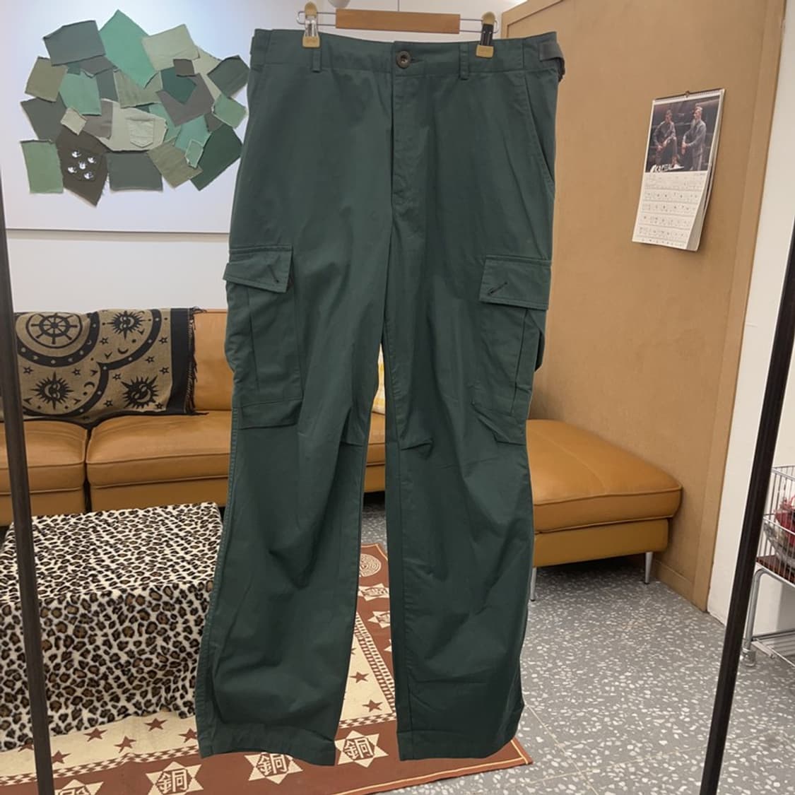 빈티지 스트릿 힙합 민트 그린 스트랩 카고팬츠 M C08824 상품이미지3