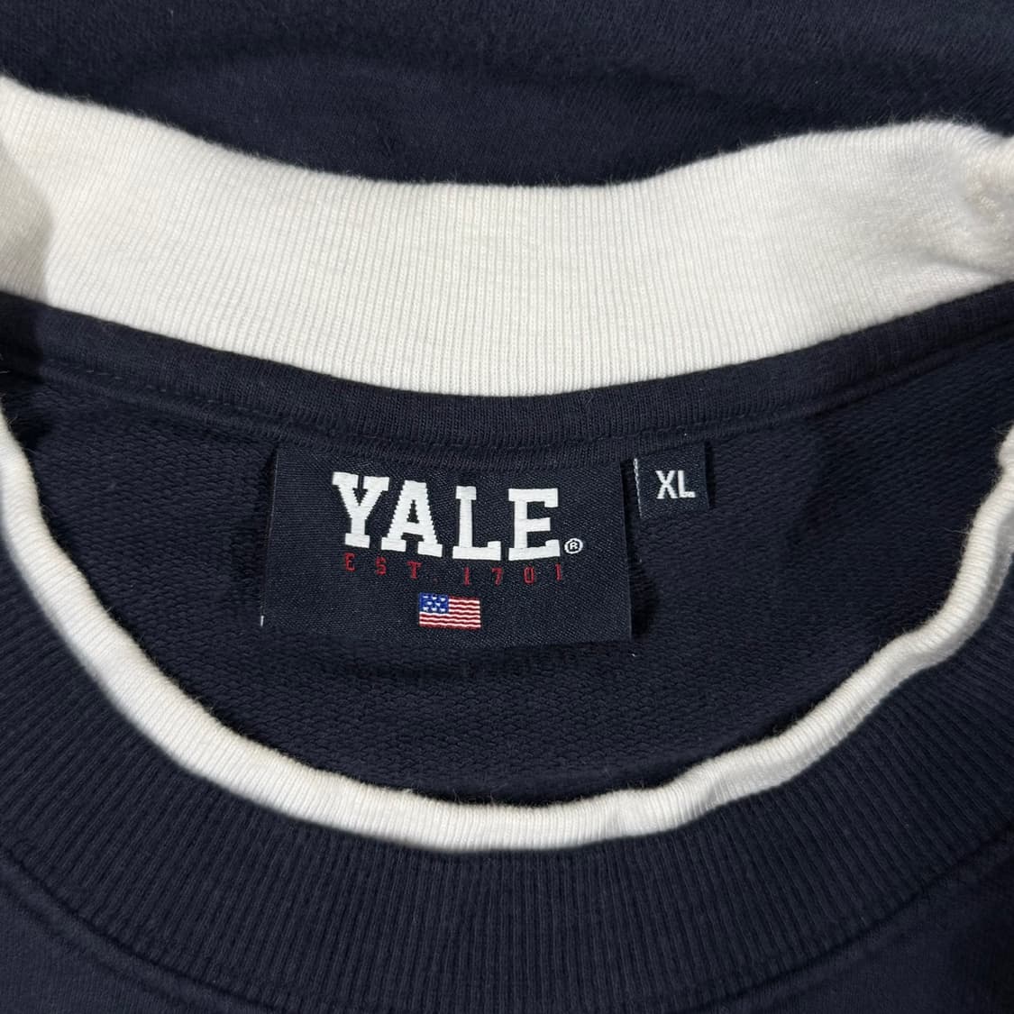 [XL] YALE 예일 코튼 레이어드 반팔 티셔츠 네이비 상품이미지5