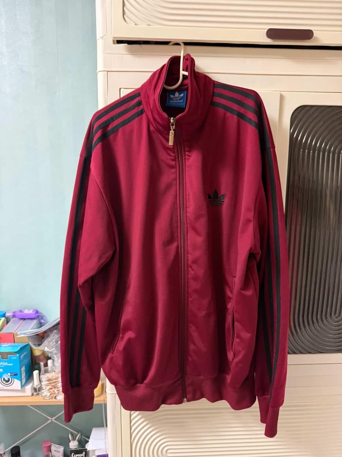 아디다스 파이어버드 버건디블랙 트랙탑 져지 사이즈110 상품이미지3