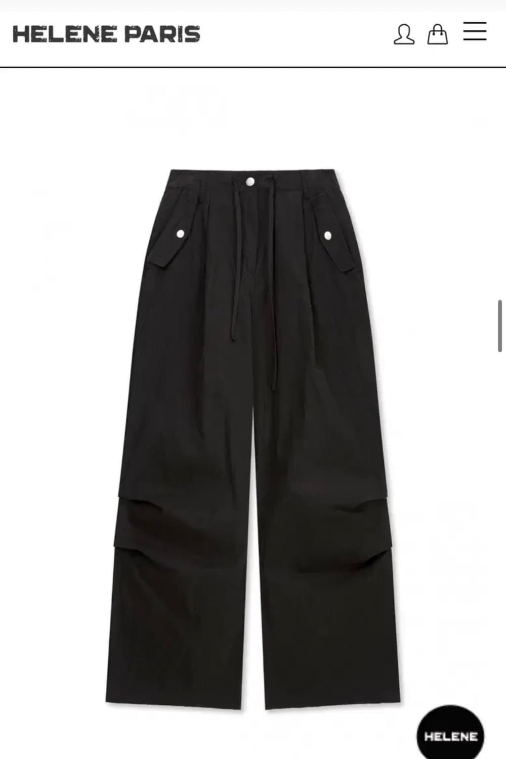 헬레네파리스 스트링 플랩 포켓 나일론 팬츠 블랙 상품이미지1