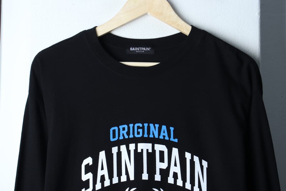 (M-XL) 세인트페인 긴팔티셔츠 빅로고 블랙 올드스쿨-H33456 상품이미지3