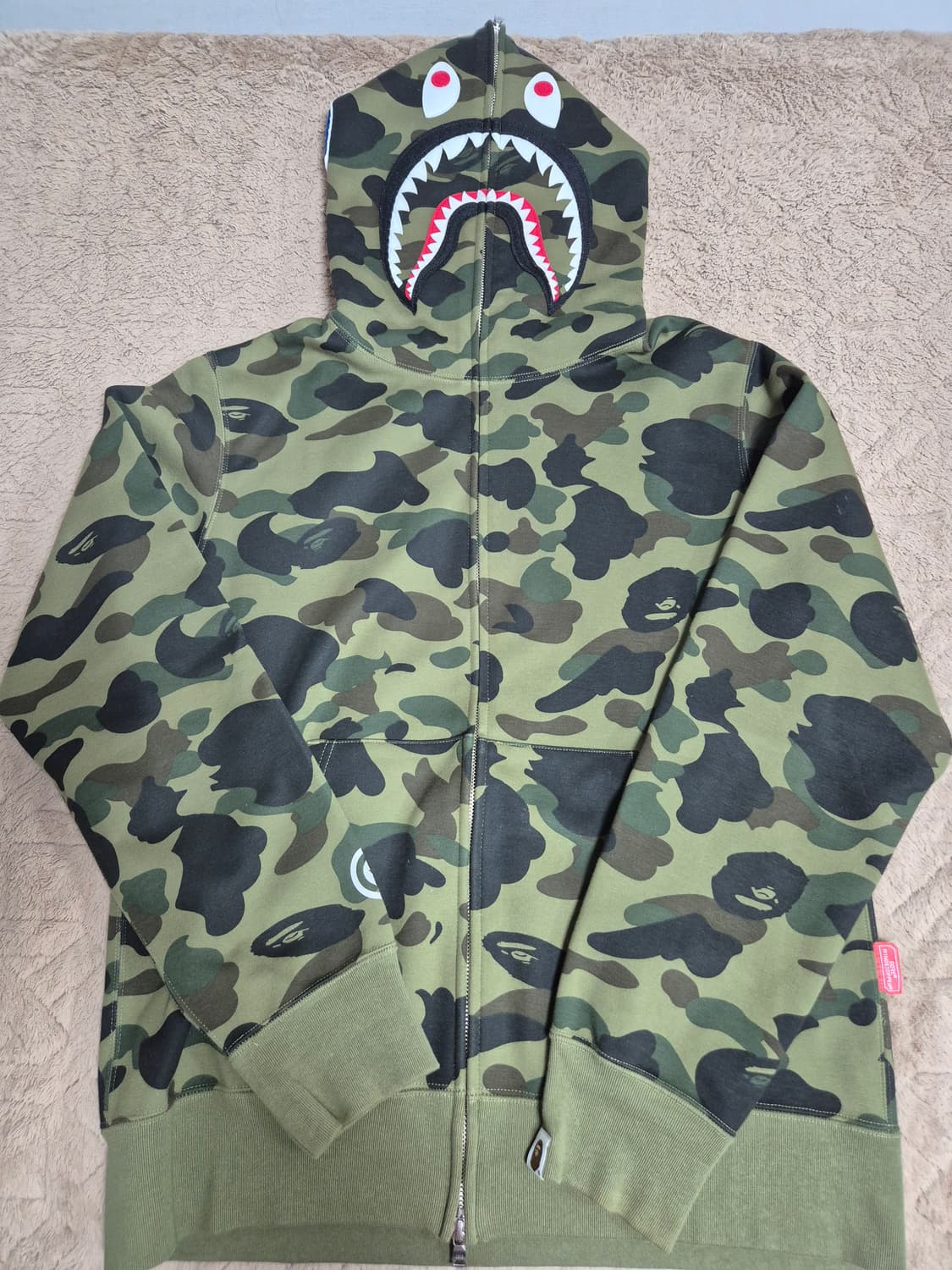 (XL)베이프 고어텍스 윈드스토퍼 녹계 샤크 후드집업 상품이미지2