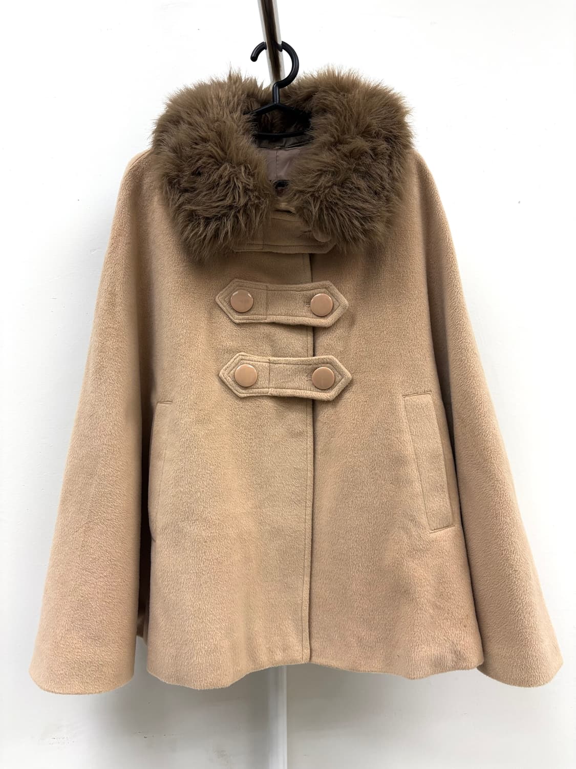 빈티지 베이지 케이프 망토 판쵸 하프 코트 갸루 상품이미지1