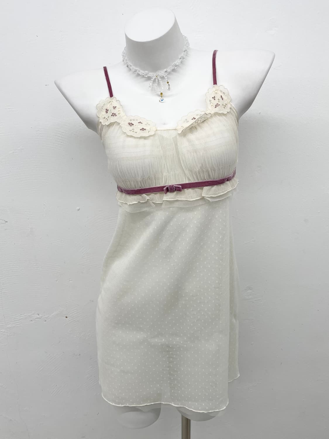 레이스 시어 자수 슬립 상품이미지1