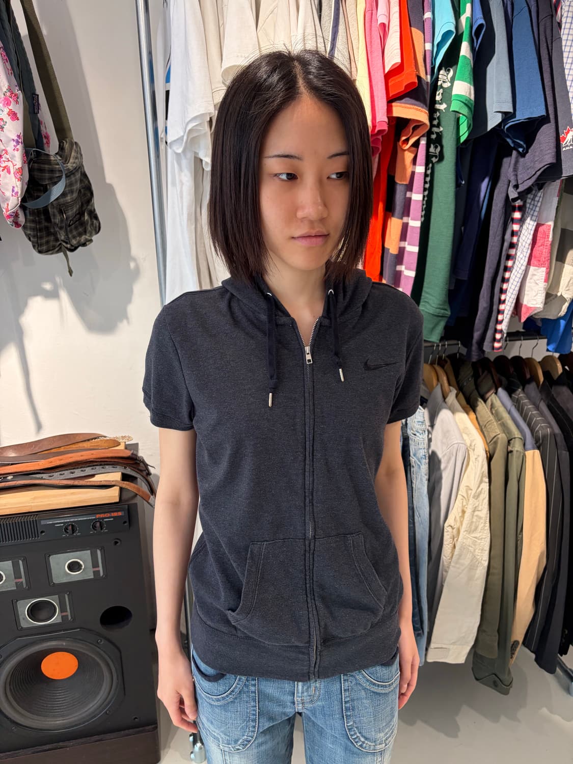 Nike 슬림핏 반팔 후드 집업 XS 상품이미지3