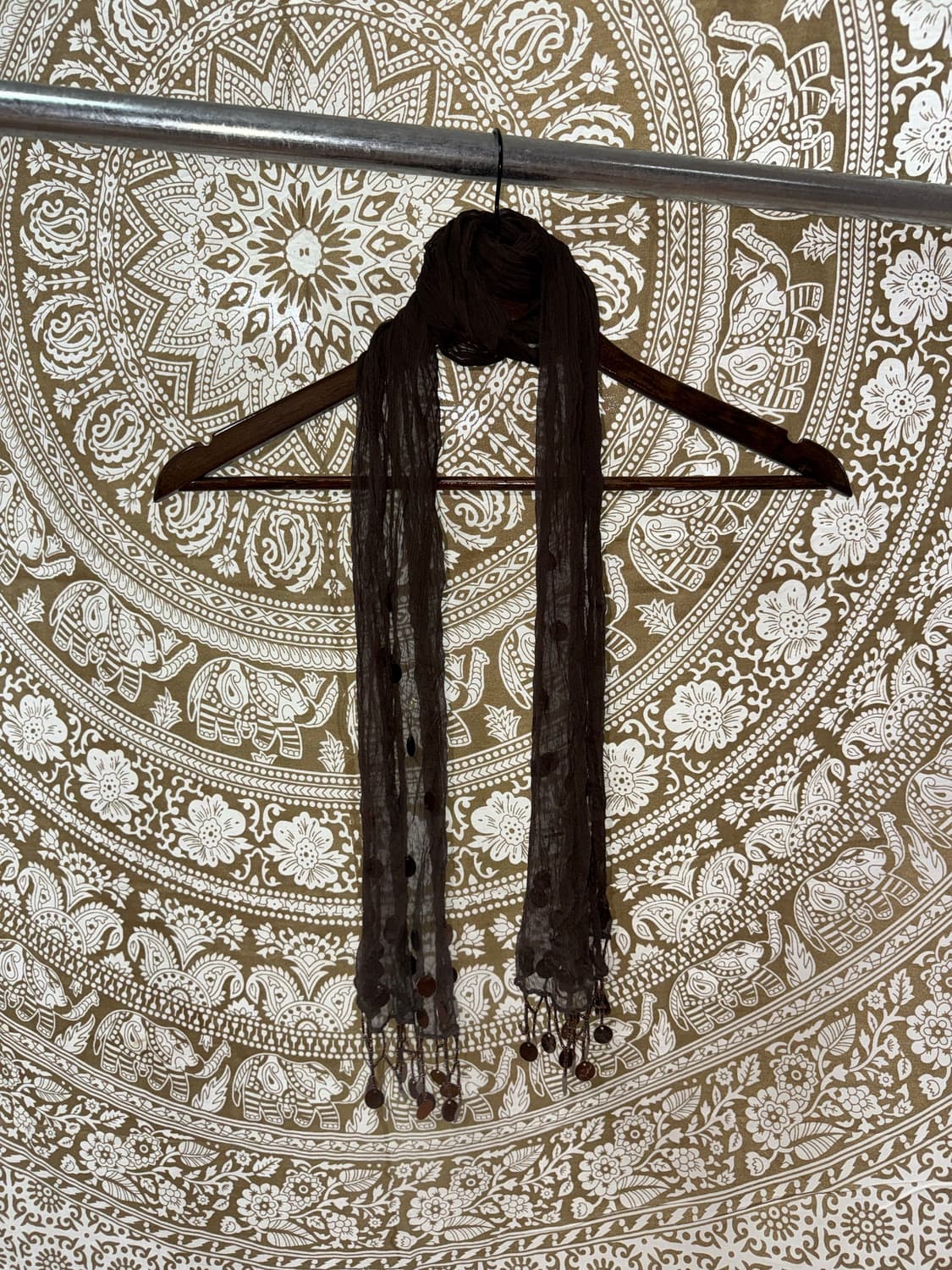 빈티지 딥브라운 스팽글 머플러  상품이미지3