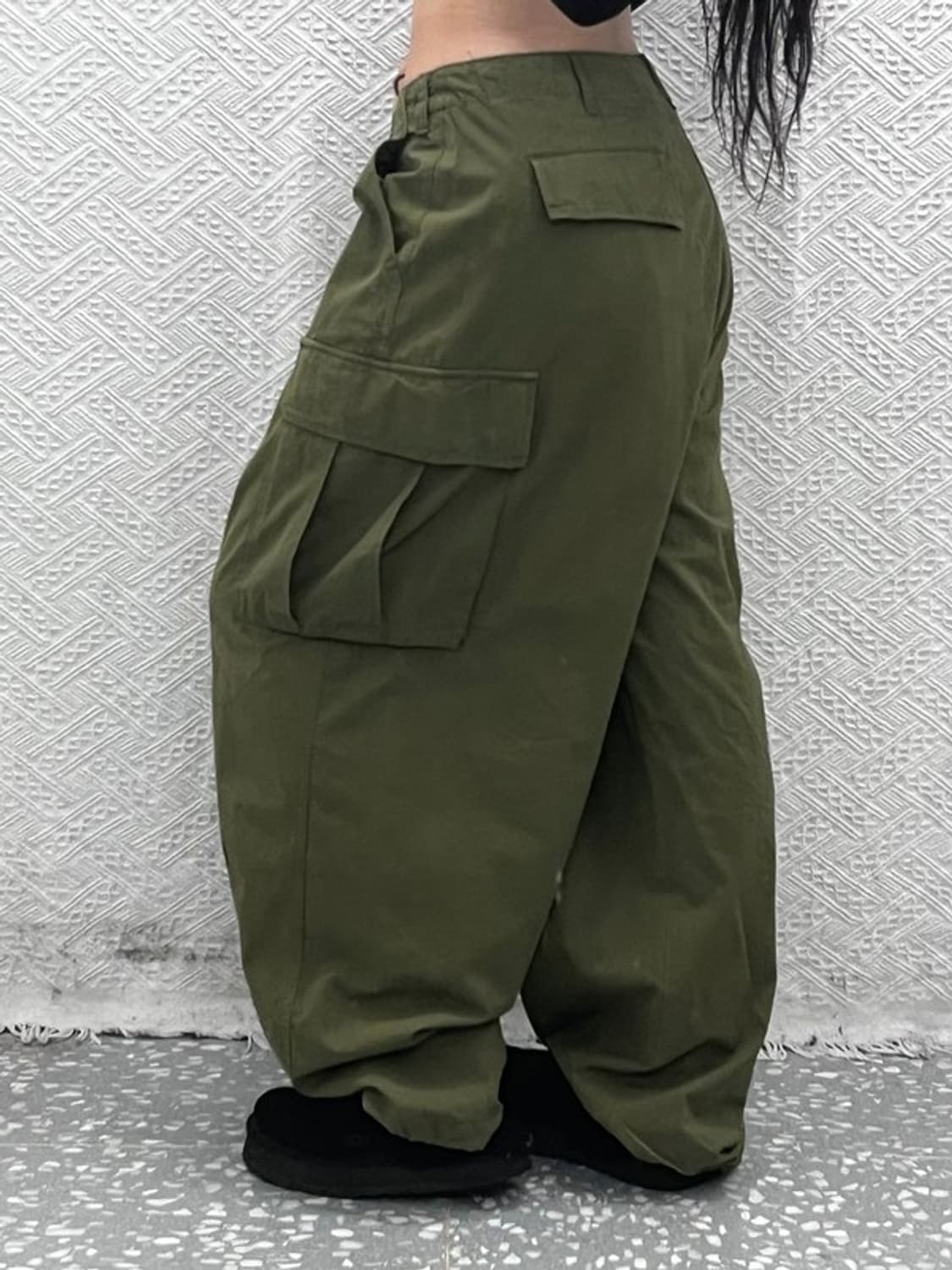 빅유니온 빈티지 힙합 오버사이즈 와이드 카고 팬츠 L C09480 상품이미지2