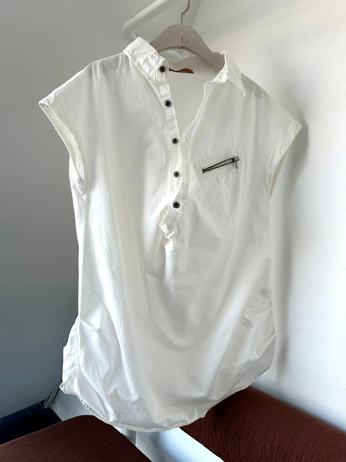 Dried cotton design shirred shirt top 상품이미지1
