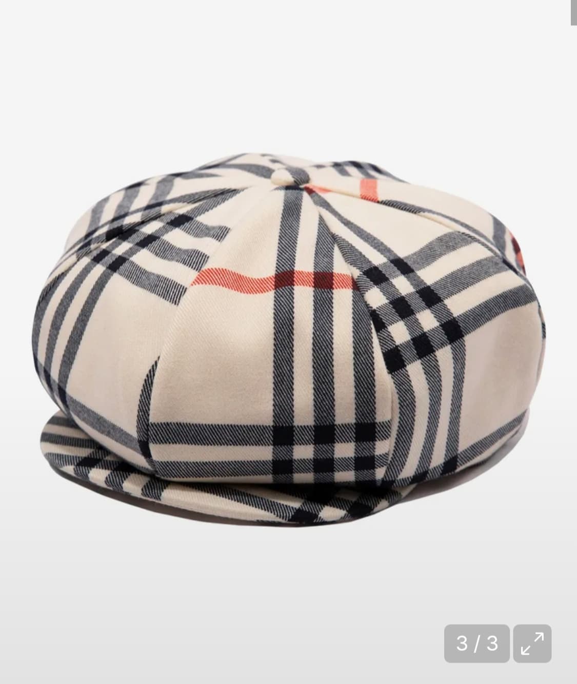 로맨틱크라운 클래식 체크 뉴스보이 캡 베레모 오트밀 상품이미지1