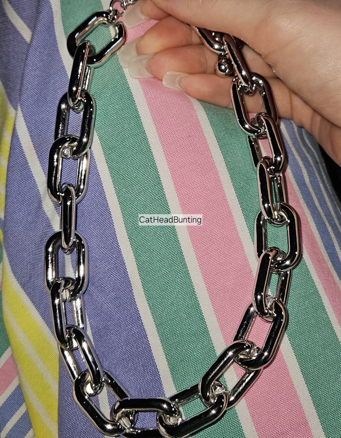 UNISEX 핀터깔 볼드 할로우 체인 목걸이 새상품 상품이미지8