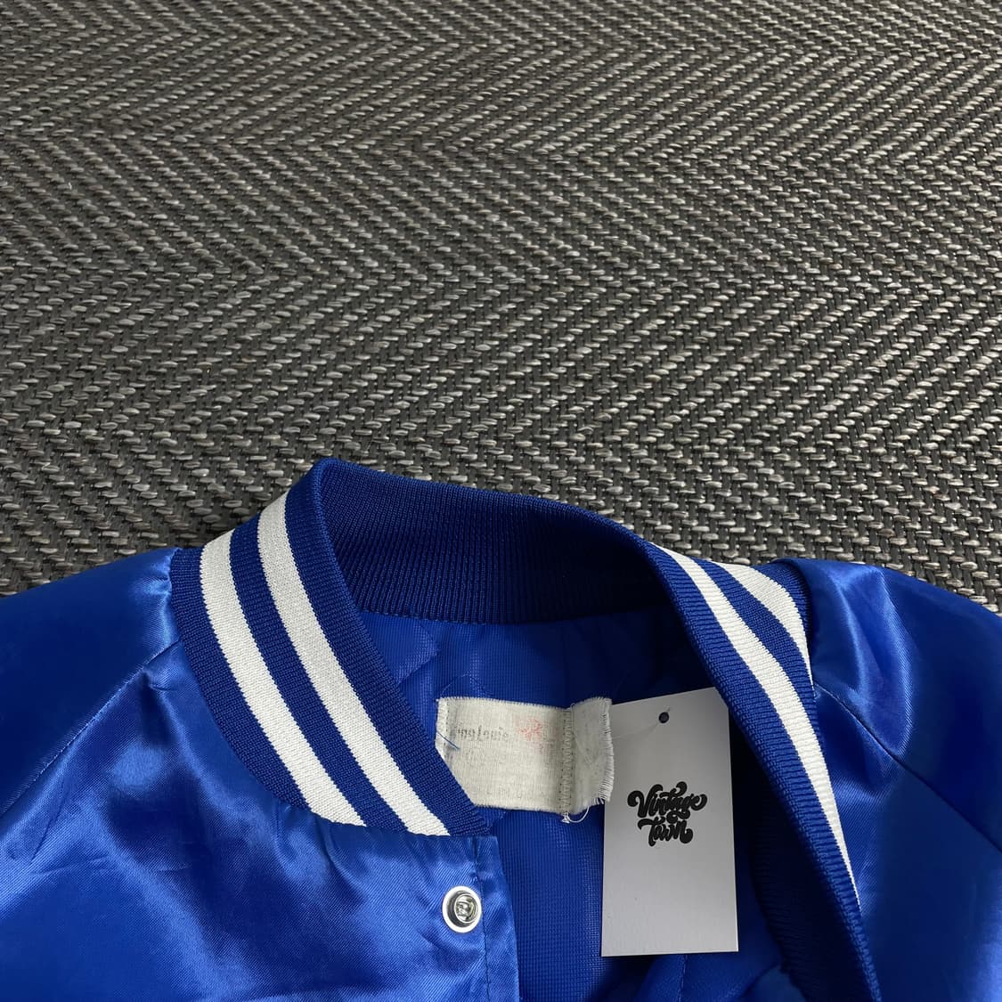 USA 빈티지 레터링 올드스쿨 새틴 바시티 자켓o 3898 상품이미지5