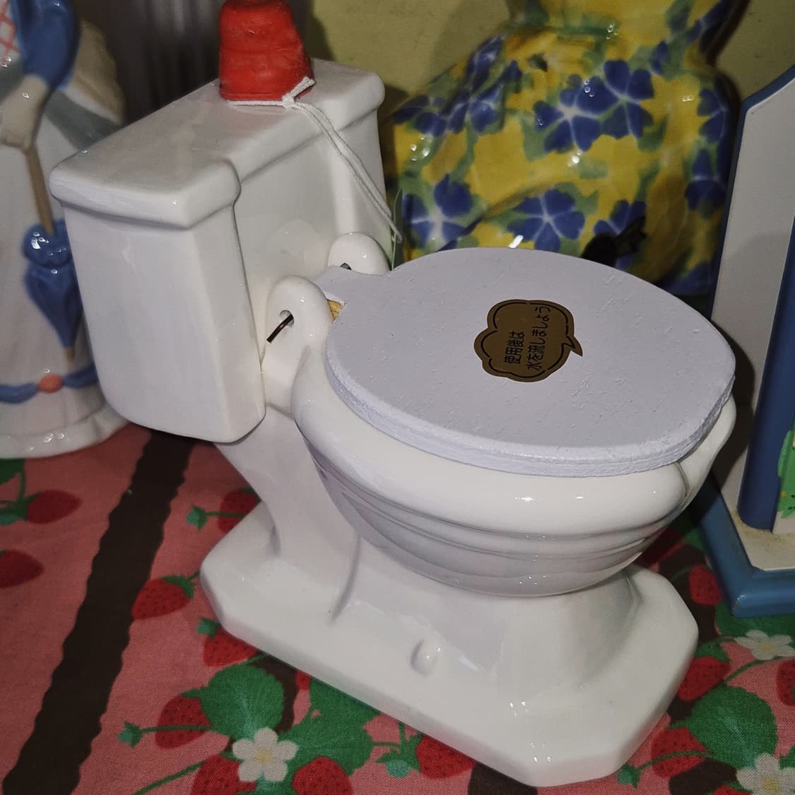 80s 산코 레트로 도자기 변기 재떨이 홀더 상품이미지9