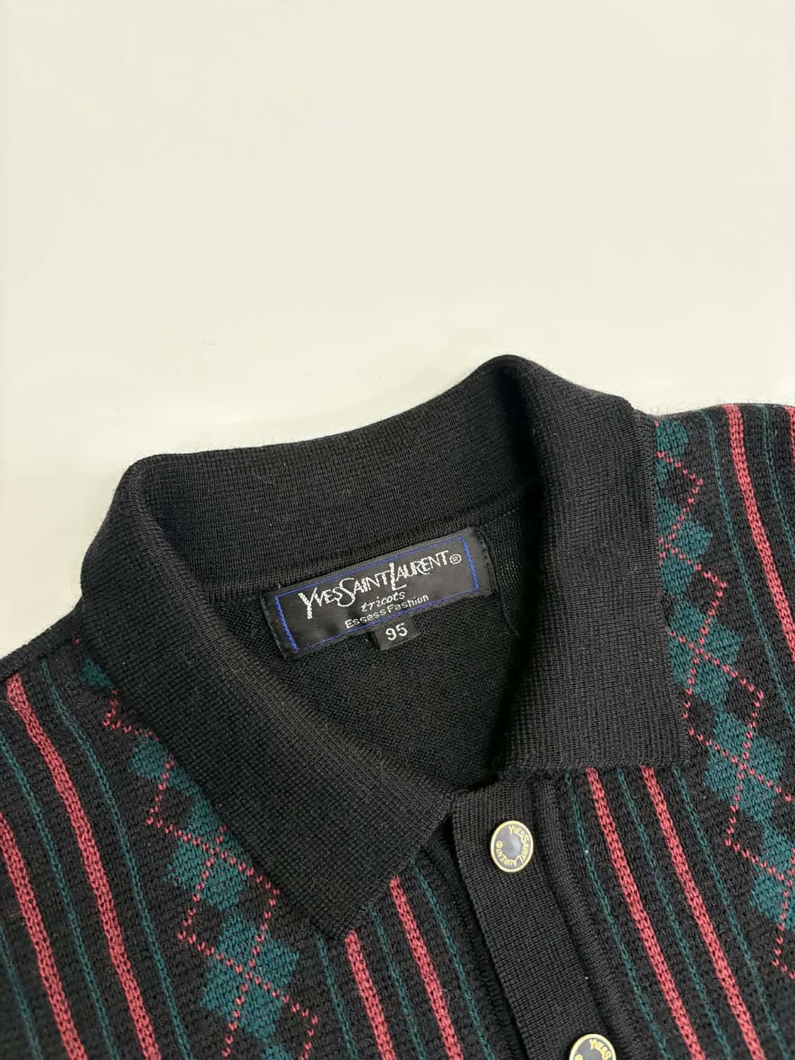 [95] 입생로랑 아가일 멀티 체크 울 니트 스웨터 상품이미지5