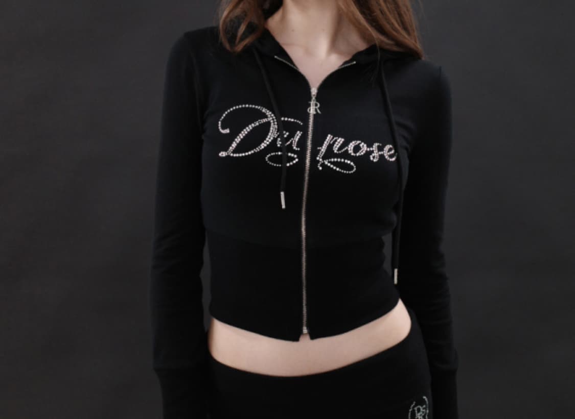 드라이로즈 RIB POINT HOOD ZIPUP (BLACK) 상품이미지1