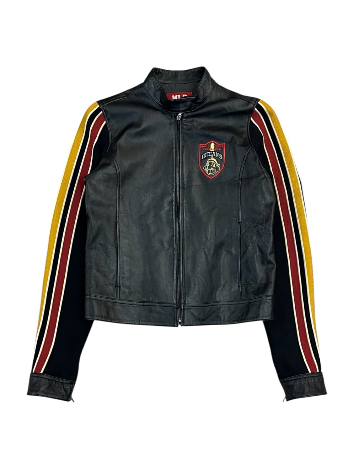 엠엘비 니트 배색 레더 자켓 블랙 95 #csz2298 상품이미지3