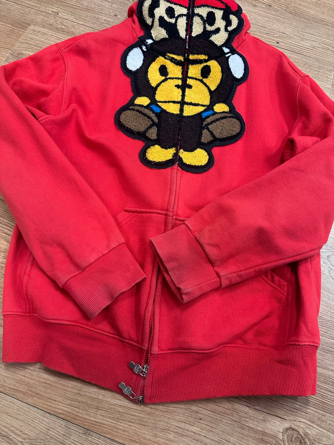 (XL)베이프 베이비마일로x슈퍼마리오 후드 집업 상품이미지6