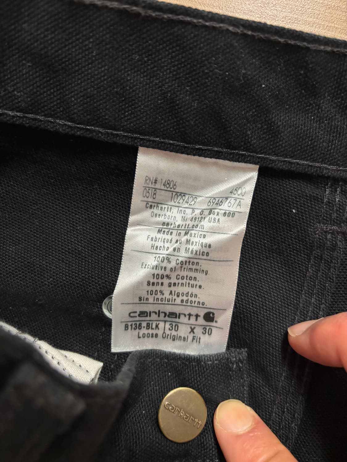 [30X30] 칼하트 더블니 워크팬츠 블랙 상품이미지8