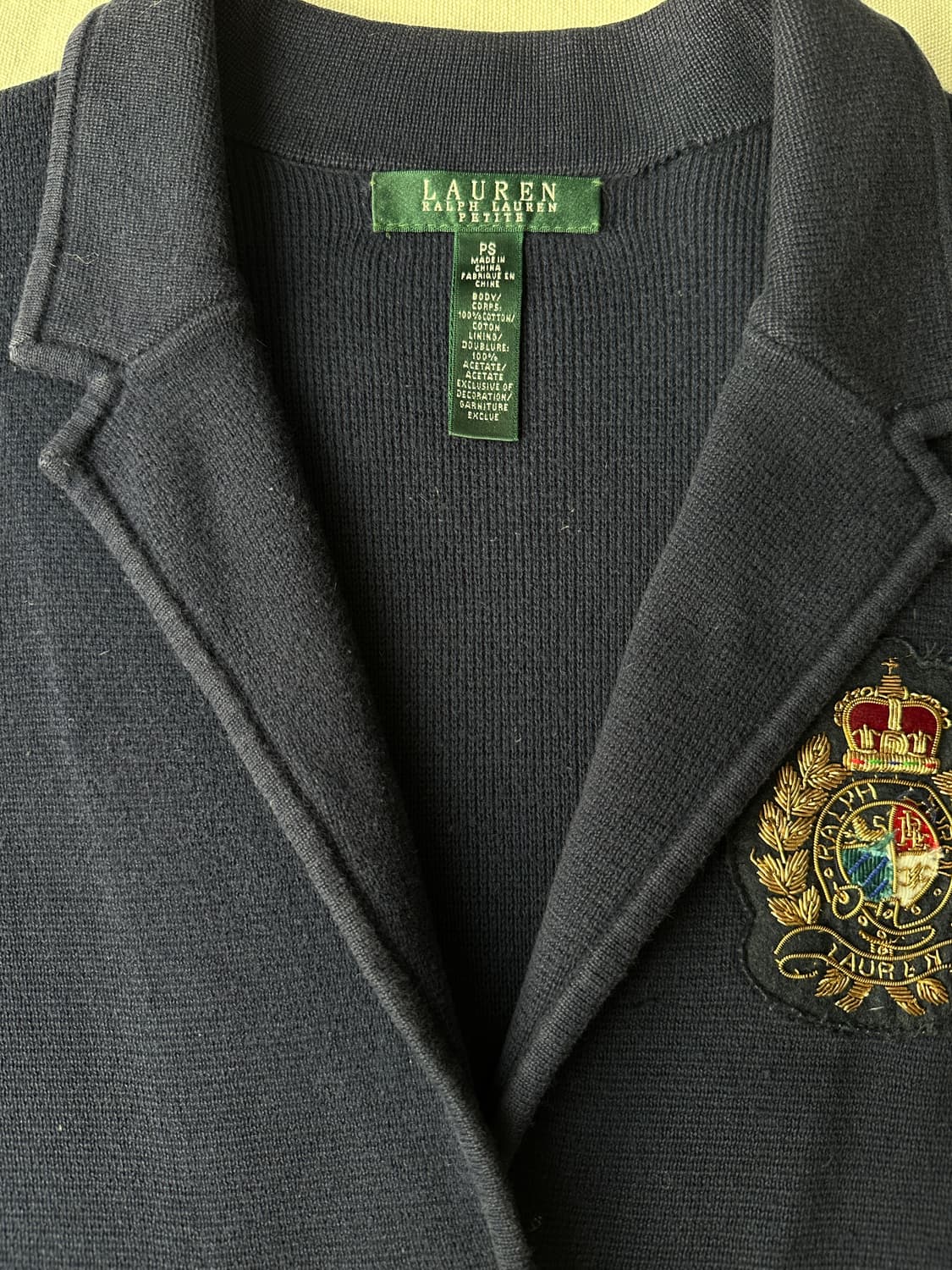 랄프로렌 여성 금장 네이비 가디건 PS 상품이미지3