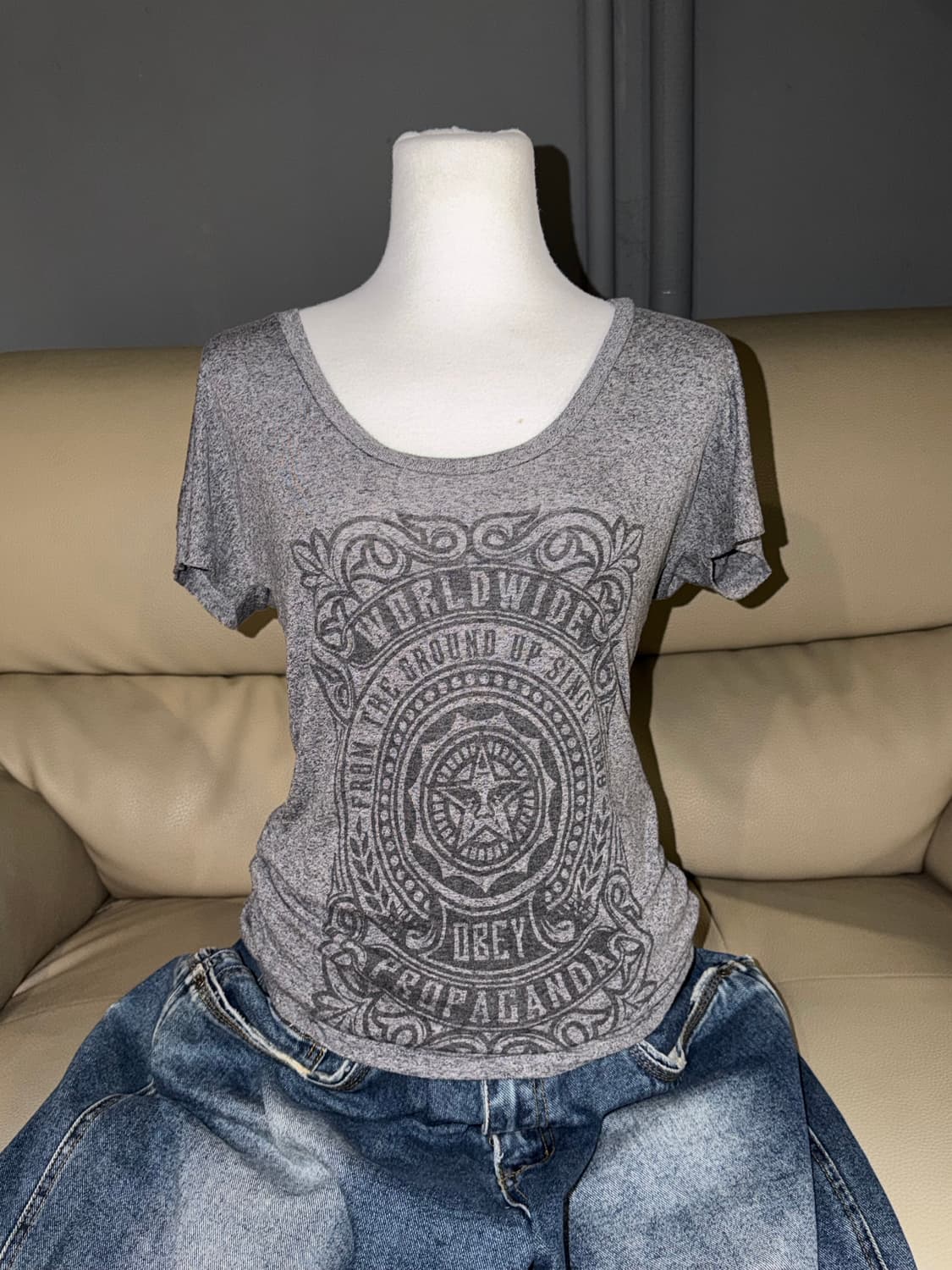 obey signature logo printing top 상품이미지1