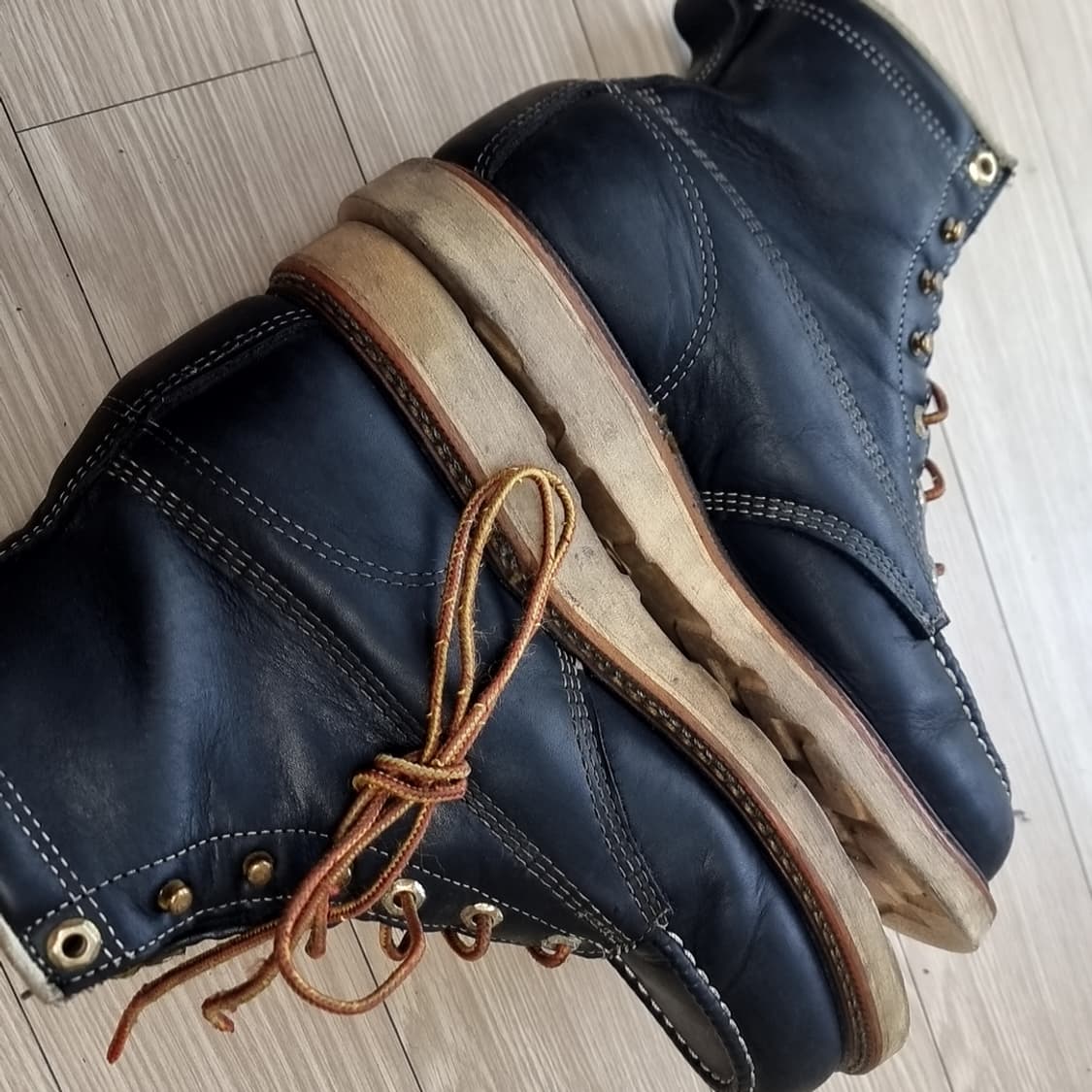 쏘로굿 블랙 레더 목토 워커 부츠(270-275) 상품이미지7