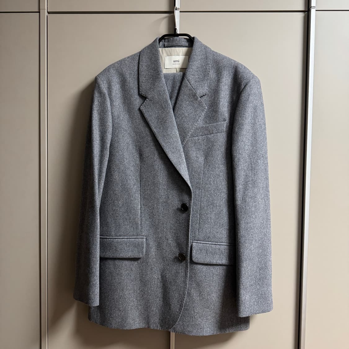 아미 그레이 울 싱글 수트 셋업 50/40 사이즈 상품이미지1