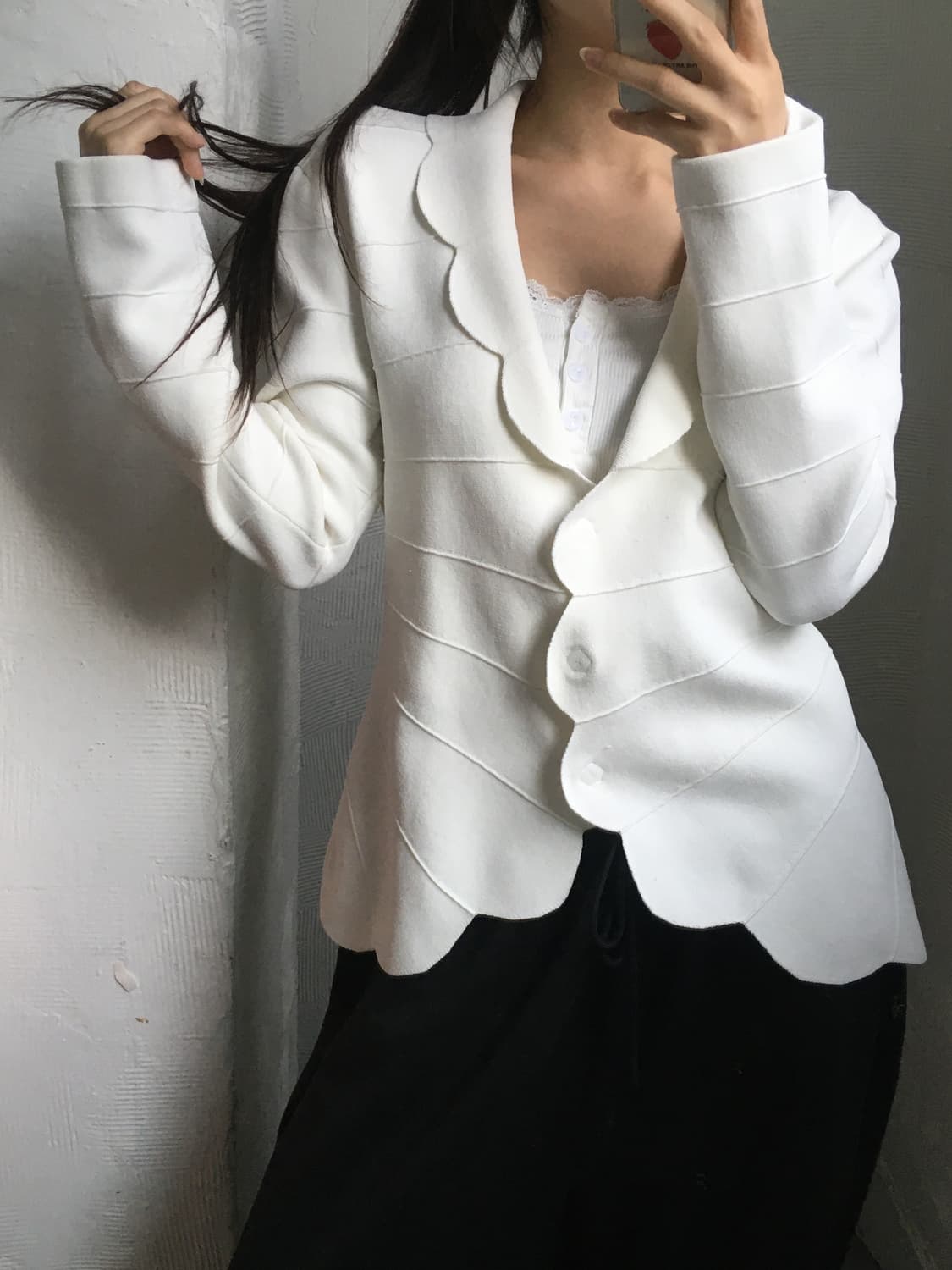 Emporio Armani 엠프리오 아르마니 화이트 패턴 가디건 상품이미지1