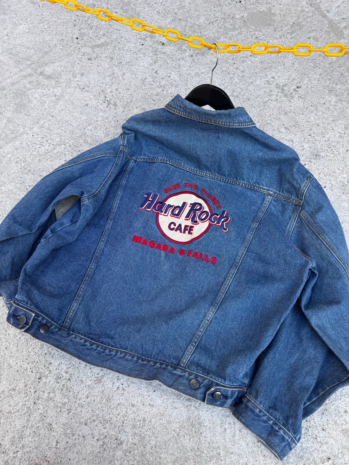 90s 하드락카페 나이아가라 폴스 워싱 데님 트러커자켓  상품이미지1