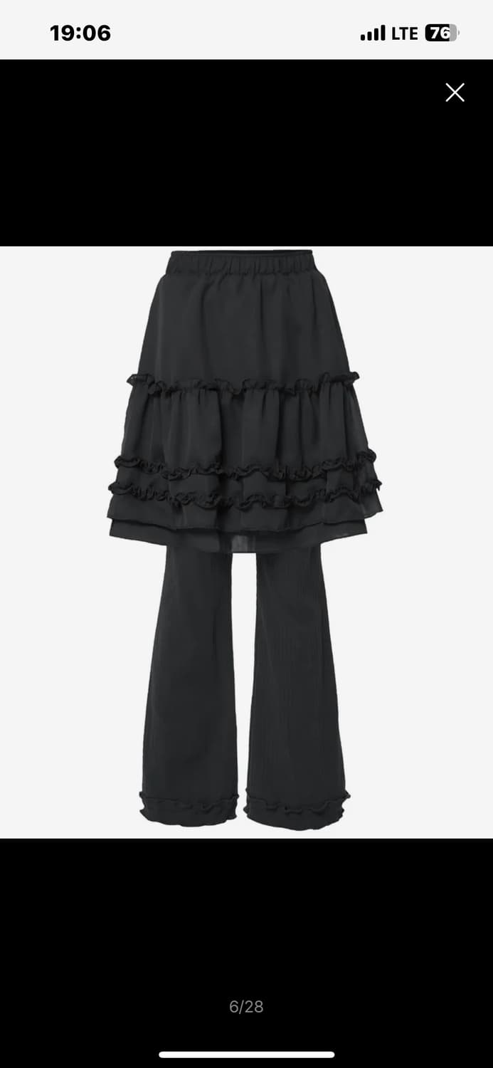 플레어업 스커트 팬츠 블랙 상품이미지2