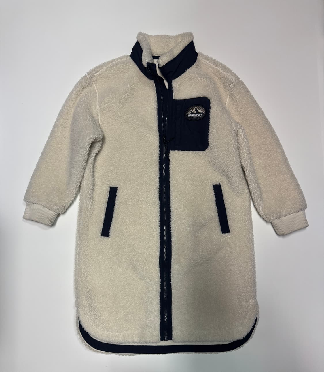 여성 디스커버리 뽀글이 화이트 롱 후리스 140 상품이미지1