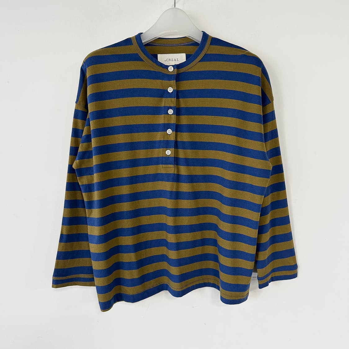 더그레잇 스트라이프 헨리넥 티셔츠 상품이미지1