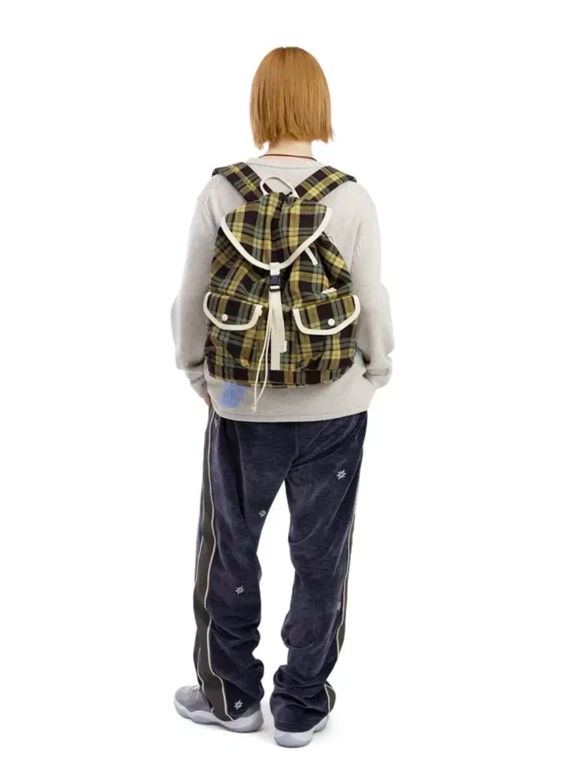 썬러브 SUNLOVE 플란넬 익스플로러 데이팩 옐로우 가방 백팩 체크 상품이미지3