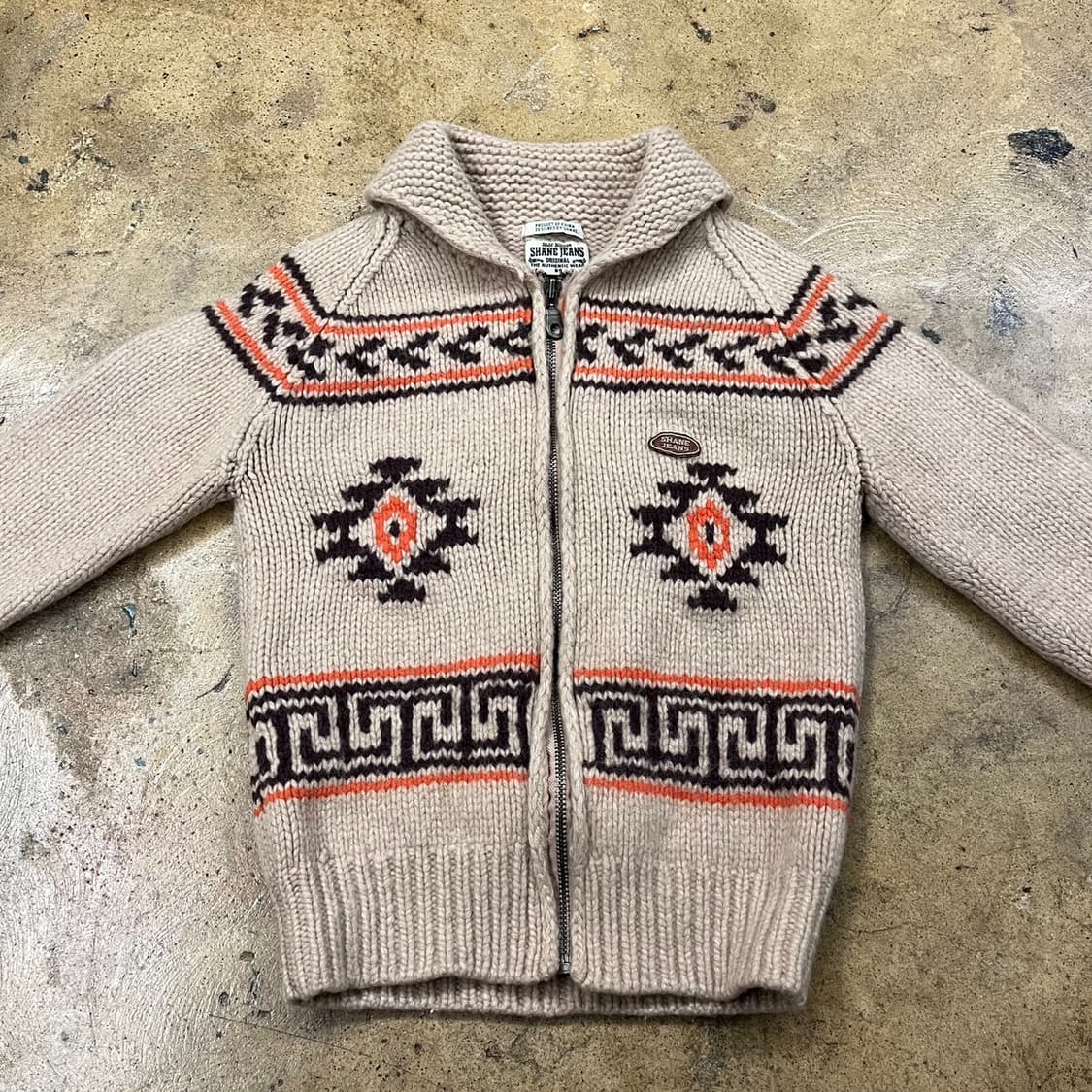 베이지 빈티지 니트 집업 95 상품이미지3